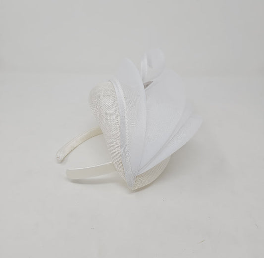 White Mesh Stacked Net Hairband Fascinator