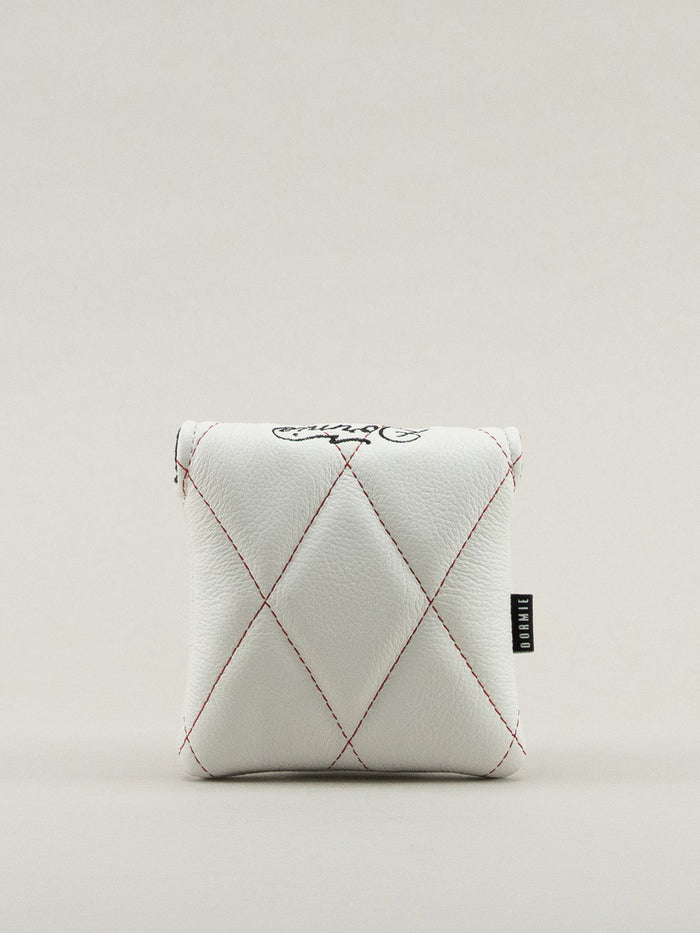 White Quilted Center Shafted Mallet Cover (Redline)