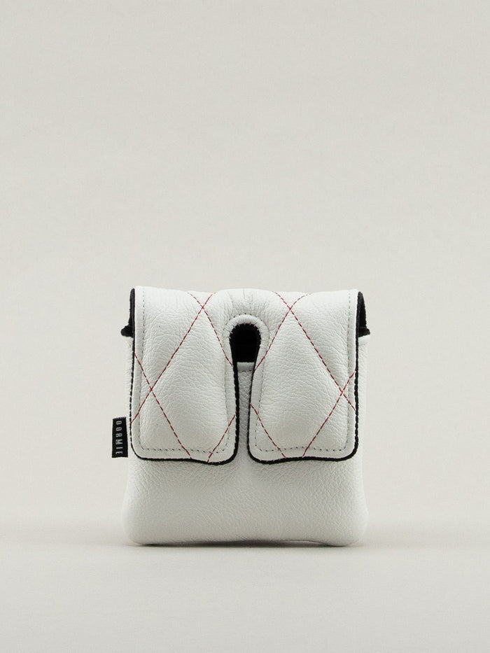 White Quilted Center Shafted Mallet Cover (Redline)