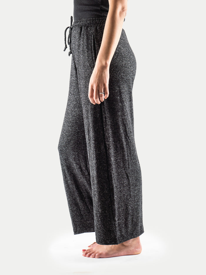 Wide Leg Rayon Lounge Pants | Black-Image 2