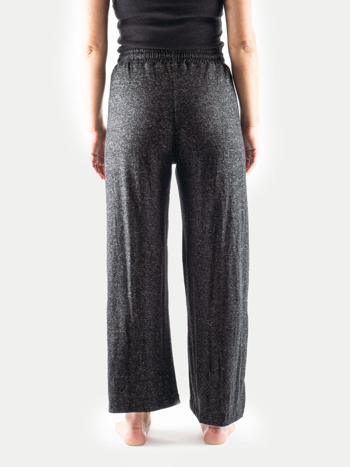 Wide Leg Rayon Lounge Pants | Black-Image 3