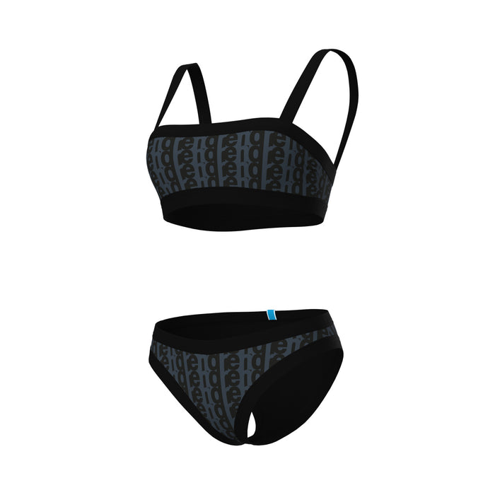 WOMEN'S ARENA MONOGRAM BIKINI BANDEAU - BLACK