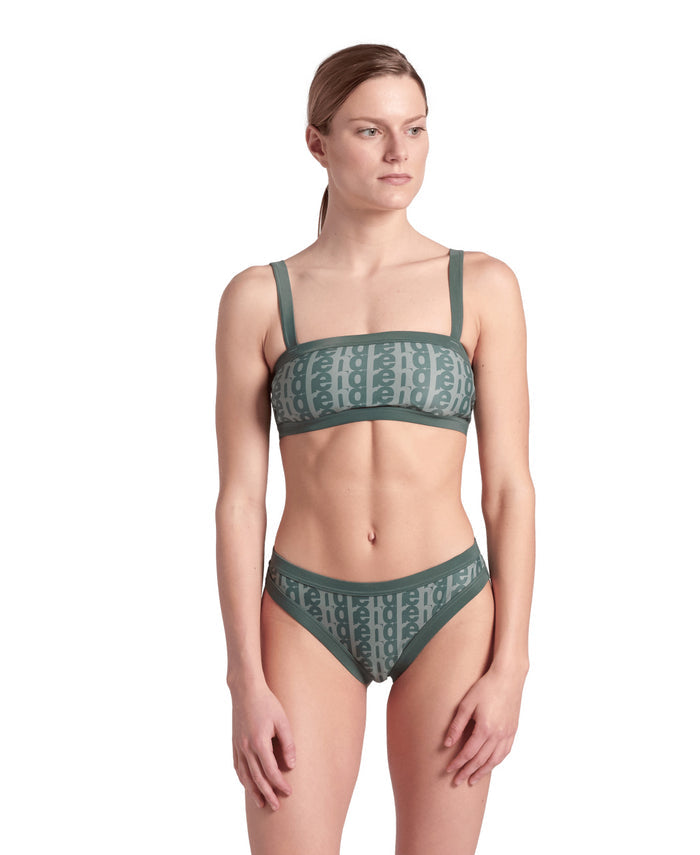 WOMEN'S ARENA MONOGRAM BIKINI BANDEAU - GREEN