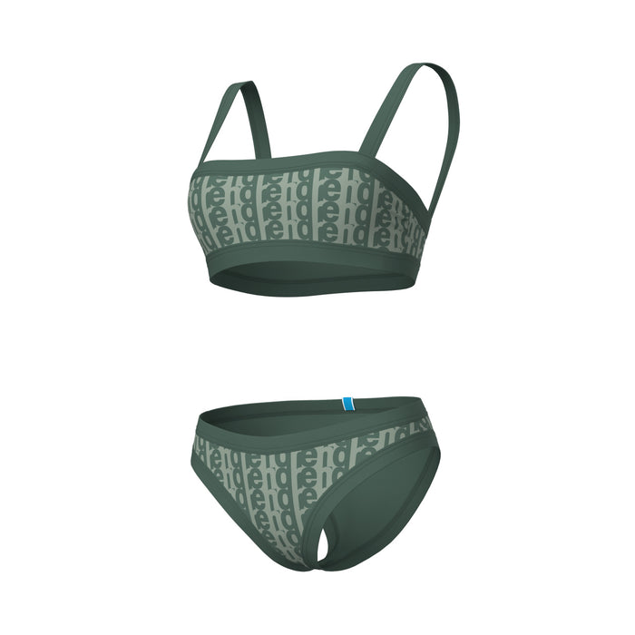 WOMEN'S ARENA MONOGRAM BIKINI BANDEAU - GREEN