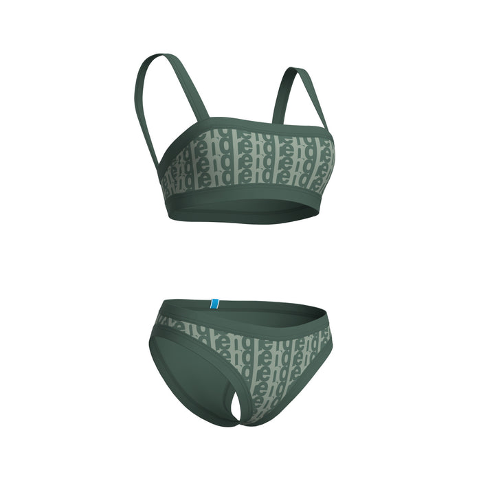 WOMEN'S ARENA MONOGRAM BIKINI BANDEAU - GREEN