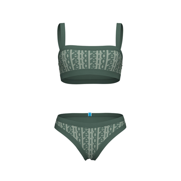 WOMEN'S ARENA MONOGRAM BIKINI BANDEAU - GREEN