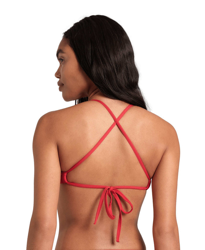 WOMEN’S TEAM SWIM TOP TIE BACK SOLID - RED