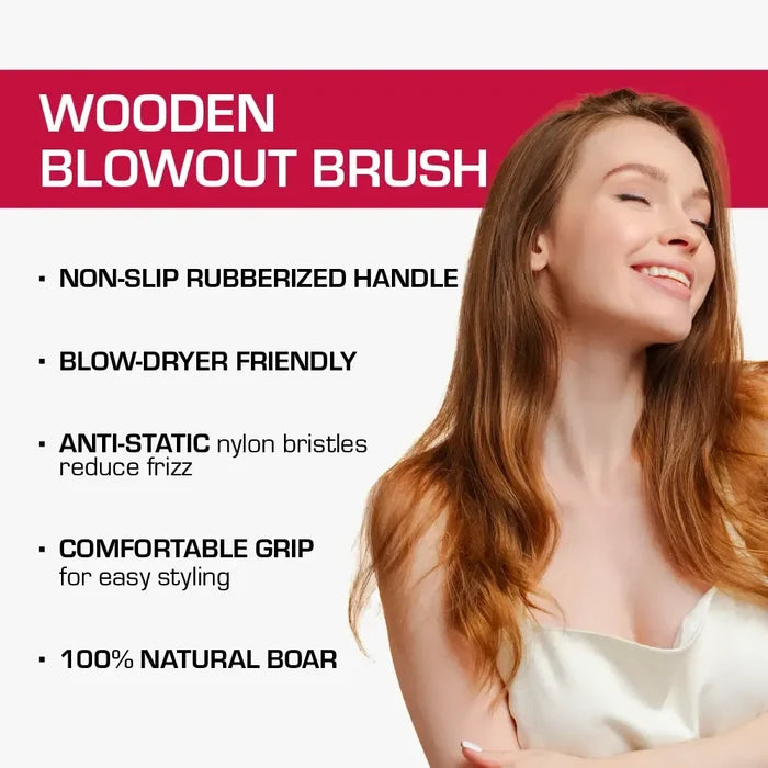 Wooden Round Blowout Brush #Hh219