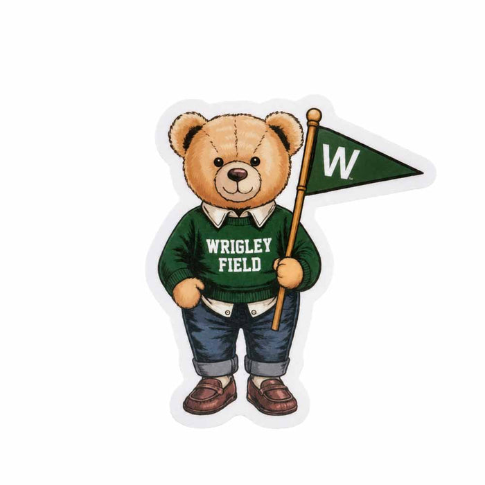 Wrigley Field Teddy Bear Vinyl Sticker