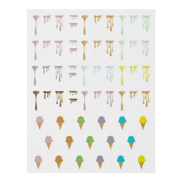 You Make Me Melt decal sheet: colorful drips, splatters and ice cream cones
