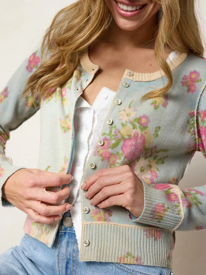 Your Everything Cardigan Sweater - English Garden Cloud Blue-view 2