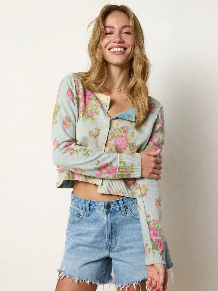 Your Everything Cardigan Sweater - English Garden Cloud Blue-view 3