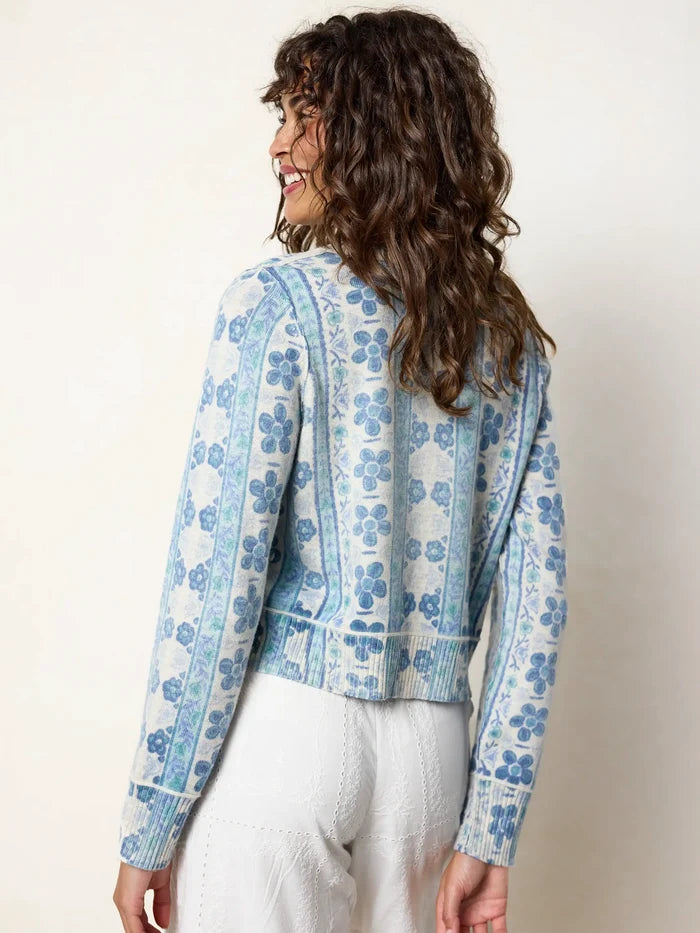 Your Everything Cardigan Sweater - Lima Stripe Light Grey-view 3