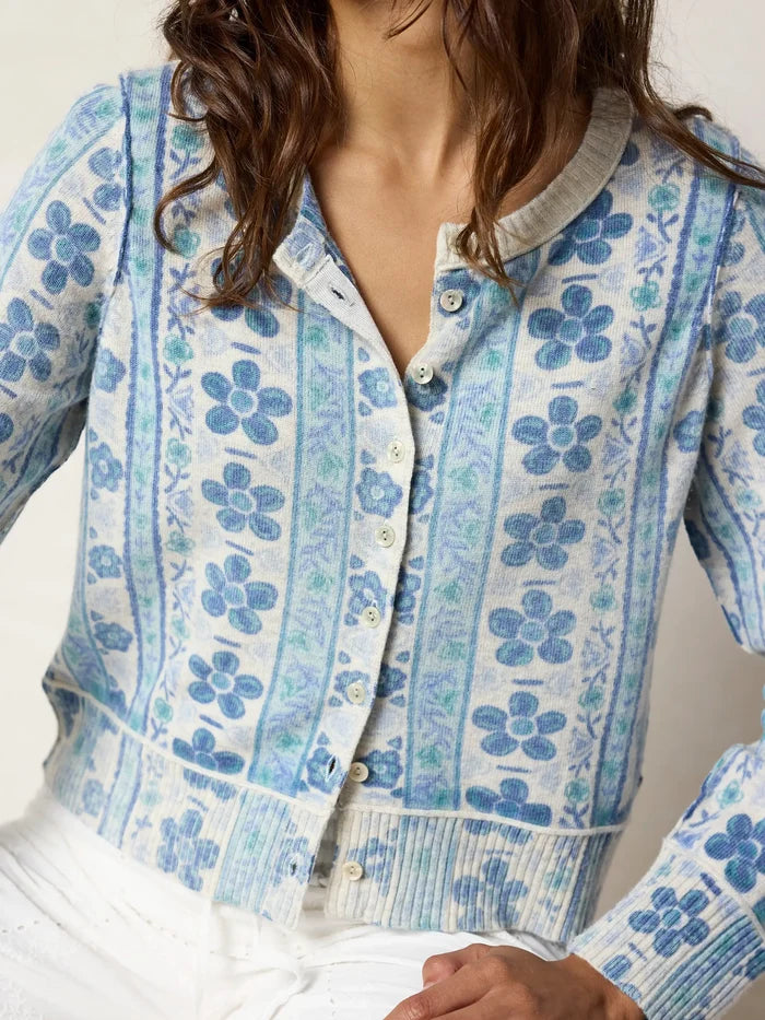 Your Everything Cardigan Sweater - Lima Stripe Light Grey-view 4